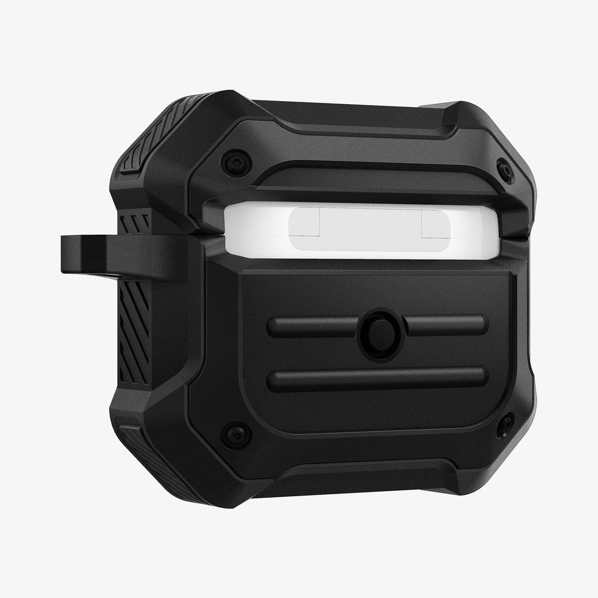 ASD01987 - Apple AirPods 3 Case Tough Armor in black showing the back and side