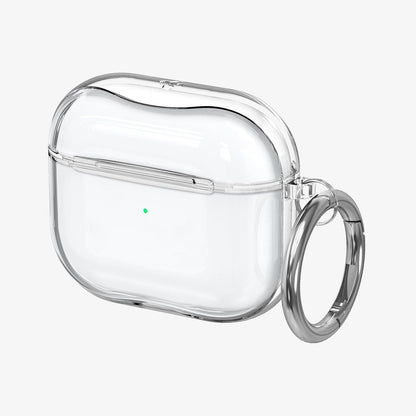 ASD01981 - Apple AirPods 3 Case Ultra Hybrid in crystal clear showing the front and keychain
