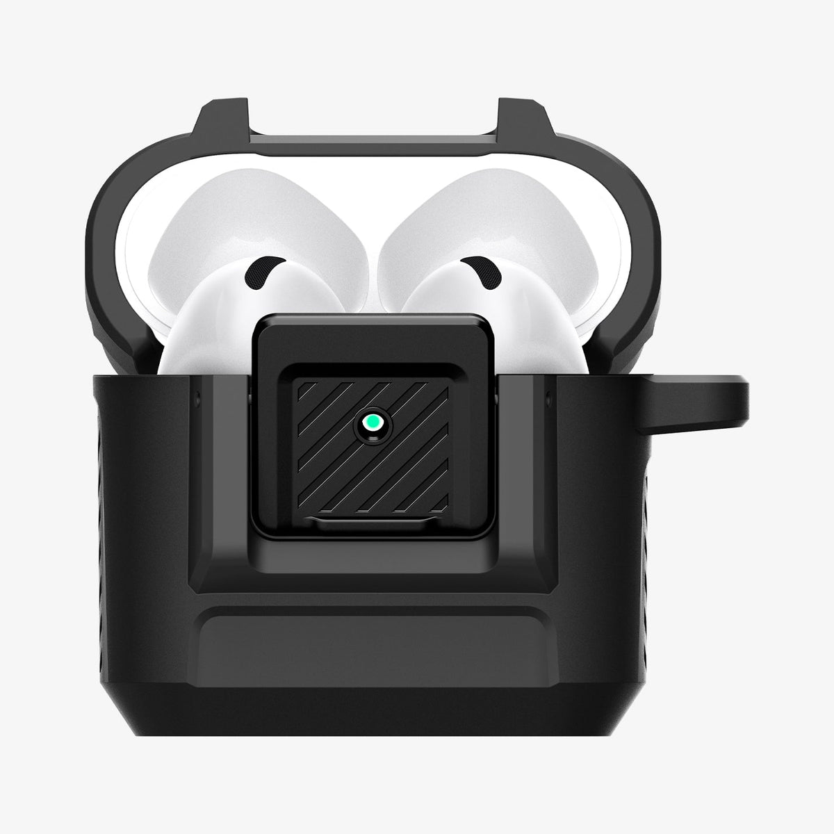 ACS09020 - AirPods 4 Case Lock Fit in Matte Black showing the front and inner