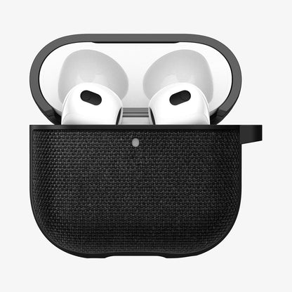ACS08648 - AirPods 4 Pro / AirPods 4 Case Urban Fit in Black showing the front, half open