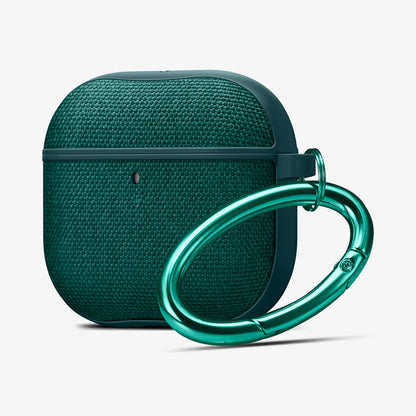 ACS08650 - AirPods 4 Pro / AirPods 4 Case Urban Fit in Midnight Green showing the front and partial side with carabiner