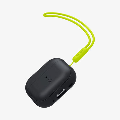 ACS05810 - Apple AirPods Pro 2 Case Silicone Fit + green strap showing the front, bottom and strap