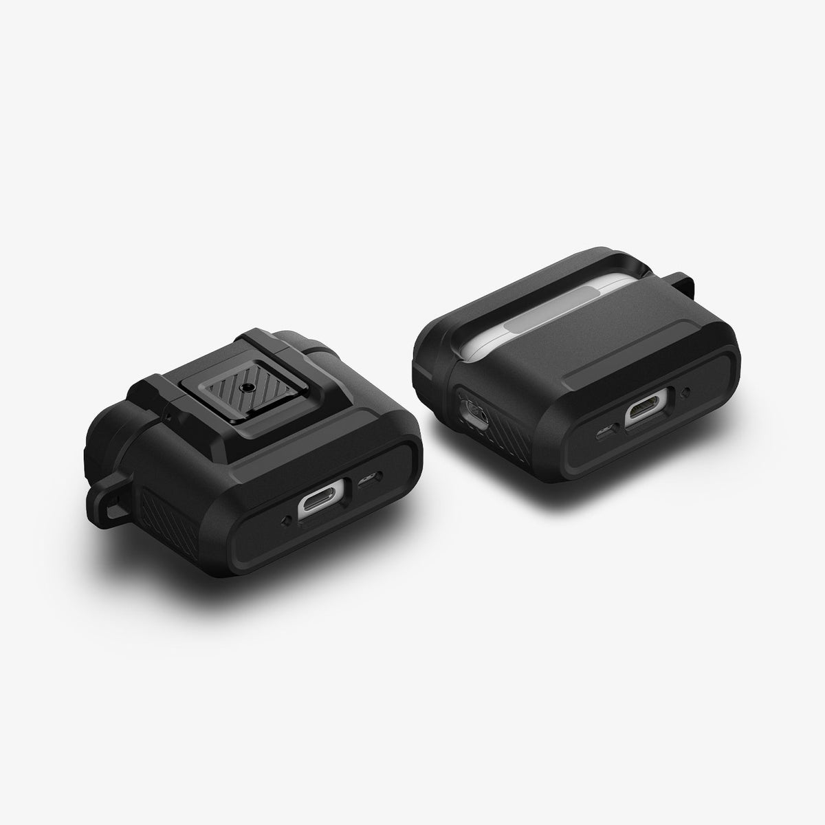 ACS09825 - AirPods Pro 3 Lock Fit in Matte Black showing the front, back, sides and bottom
