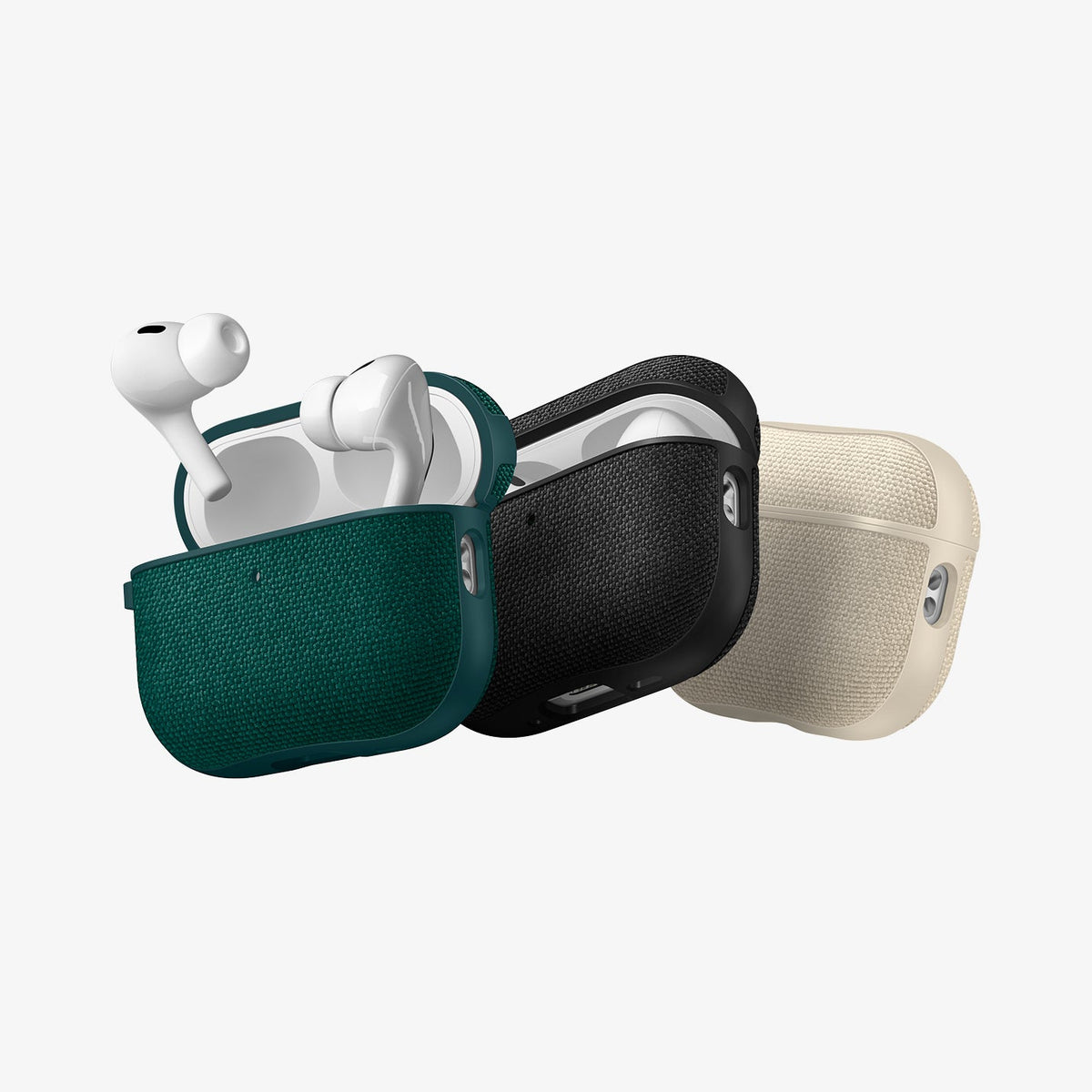 ACS11195 - AirPods Pro 3 Series Urban Fit in Midnight Green showing three colors of case