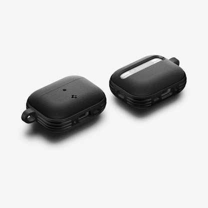 ACS09826 - AirPods Pro 3 Spigen Vault in Matte Black showing the front, back, sides and bottom