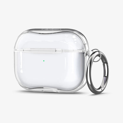 ASD00541 - Apple AirPods Pro Case Ultra Hybrid in crystal clear showing the front, side and carabiner
