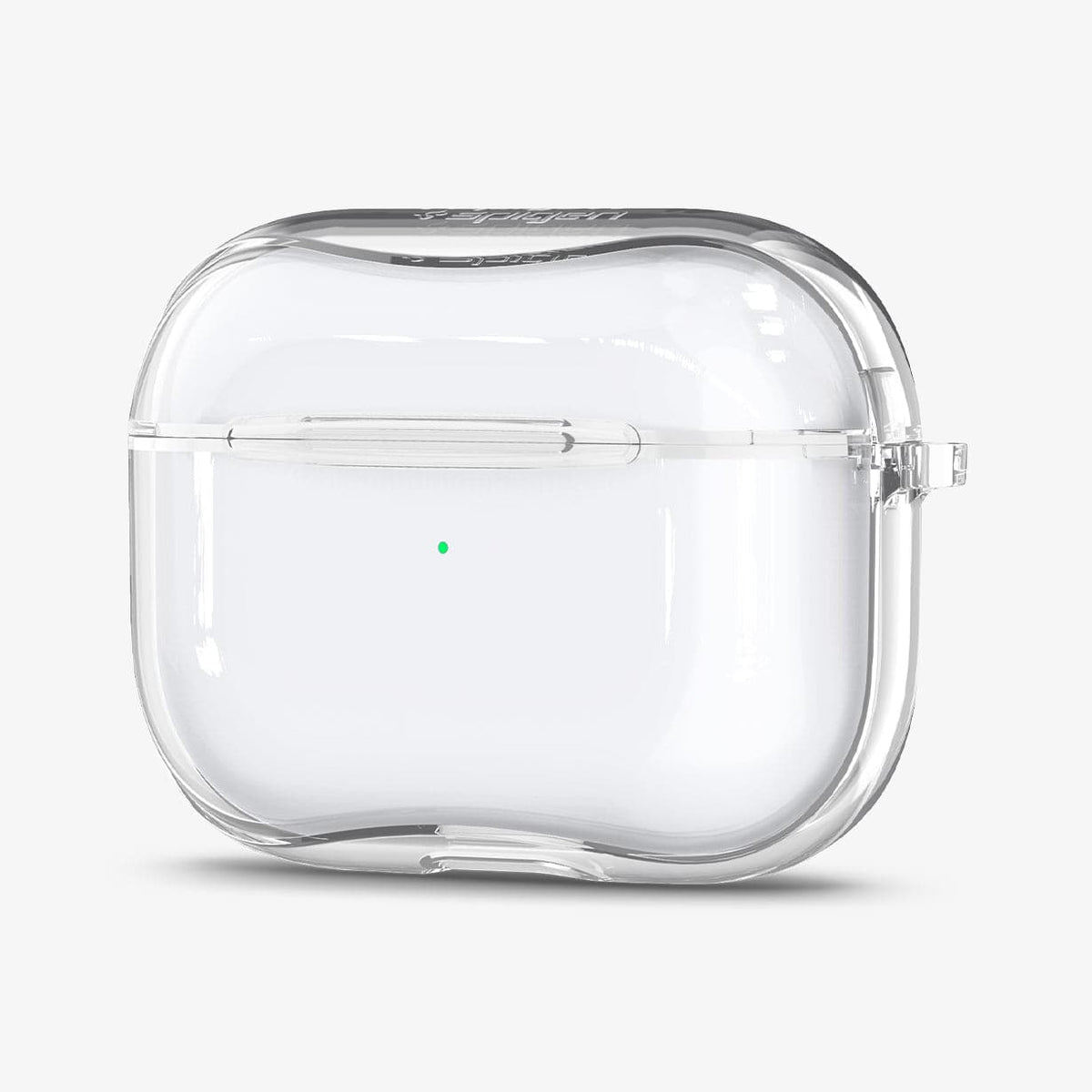 ASD00541 - Apple AirPods Pro Case Ultra Hybrid in crystal clear showing the front and side