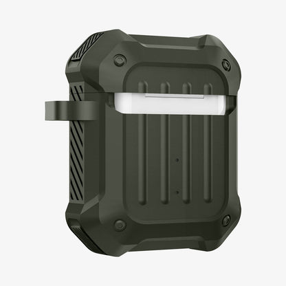 074CS26499 - Apple AirPods 1 / 2 Case Tough Armor in military green showing the back and side