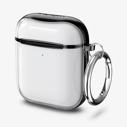 ASD01300 - Apple AirPods 1 / 2 Case Ultra Hybrid in black showing the front, side and keychain