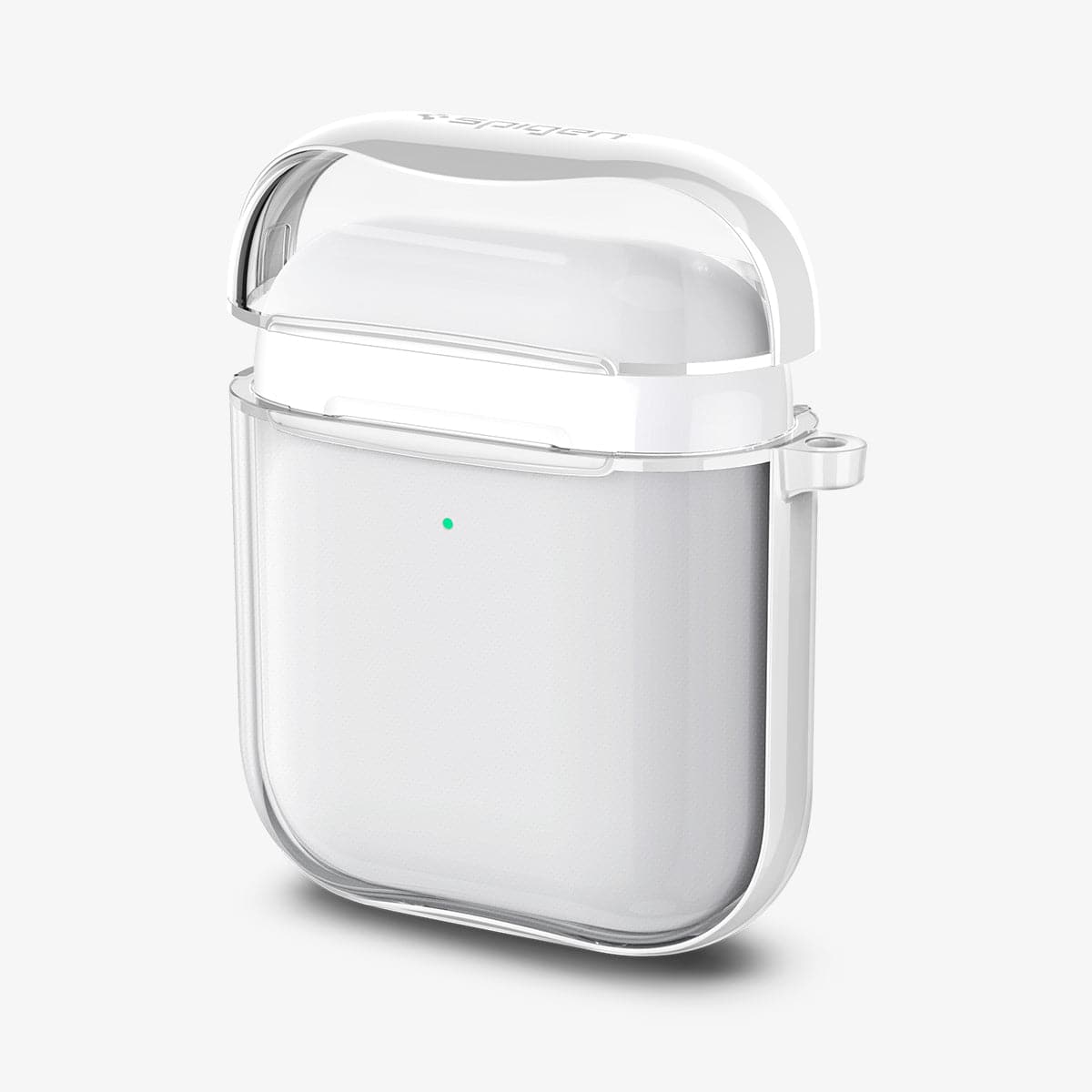 ASD01301 - Apple AirPods 1 / 2 Case Ultra Hybrid in jet white showing the front with top half hovering above