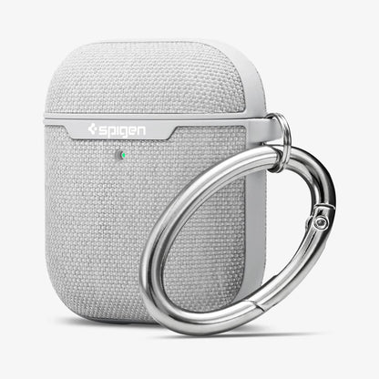 074CS27031 - Apple AirPods 1 / 2 Case Urban Fit in gray showing the front, side and carabiner