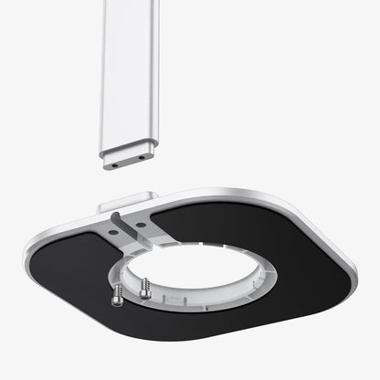 AMP02817 - Apple Airpods Max MagFit Stand in silver showing the bottom portion of stand hovering below remainder of stand
