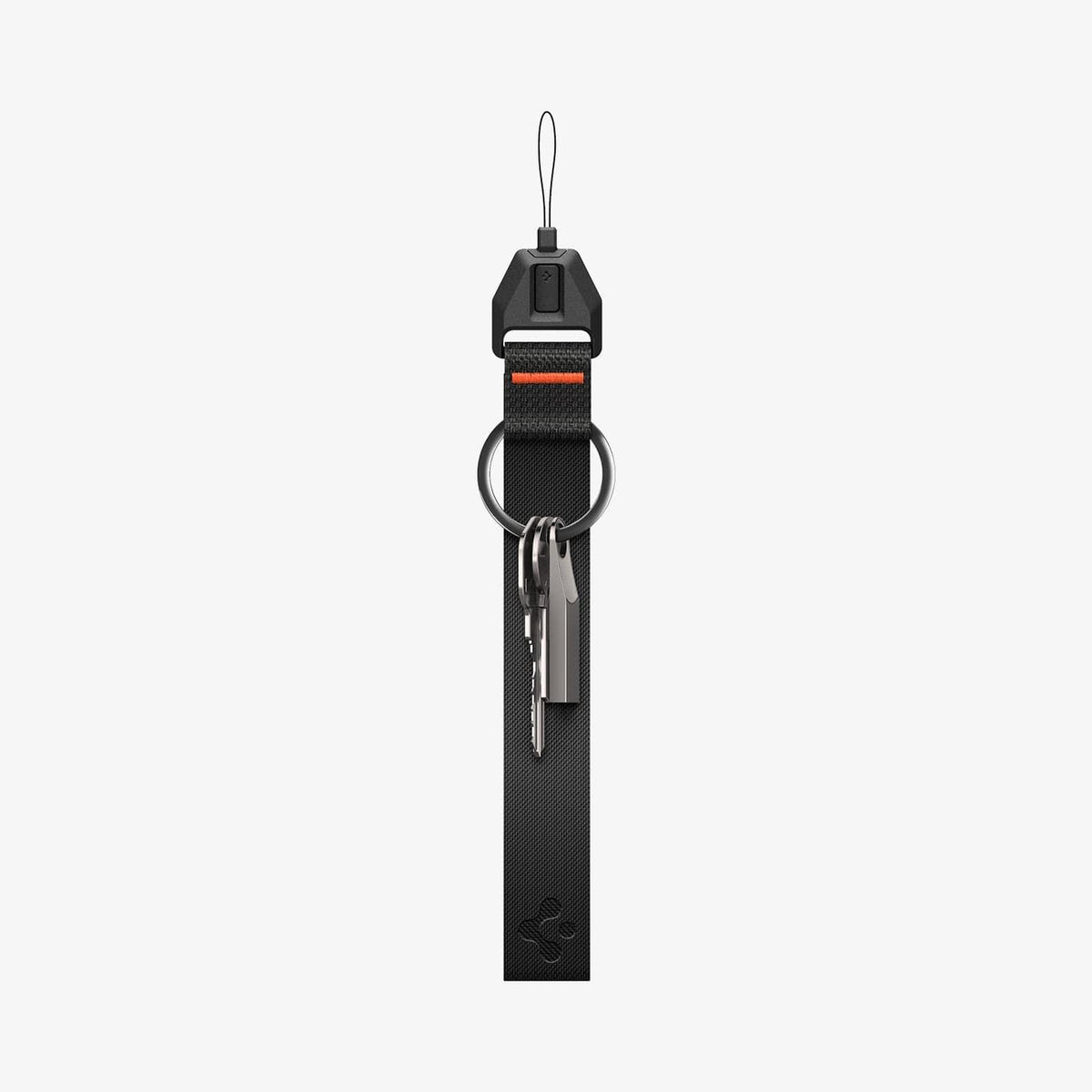 ASD05860 - AirPods Series Lanyard + Keychain in black showing the lanyard with keys attached to keychain