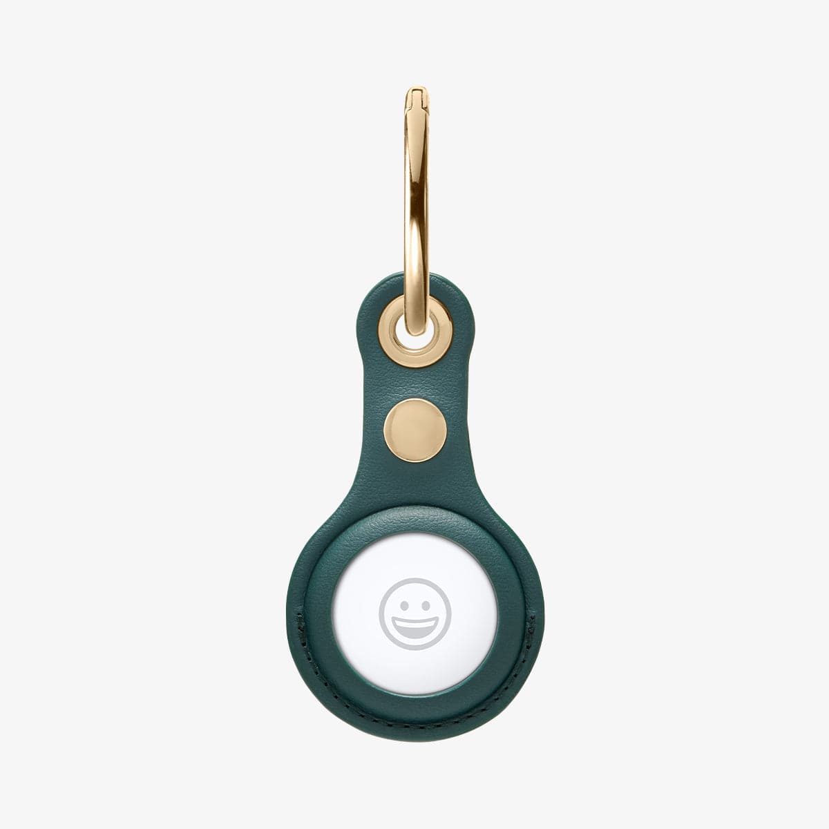 AHP03356 - AirTag Case Valentinus in midnight green showing the front with keyring