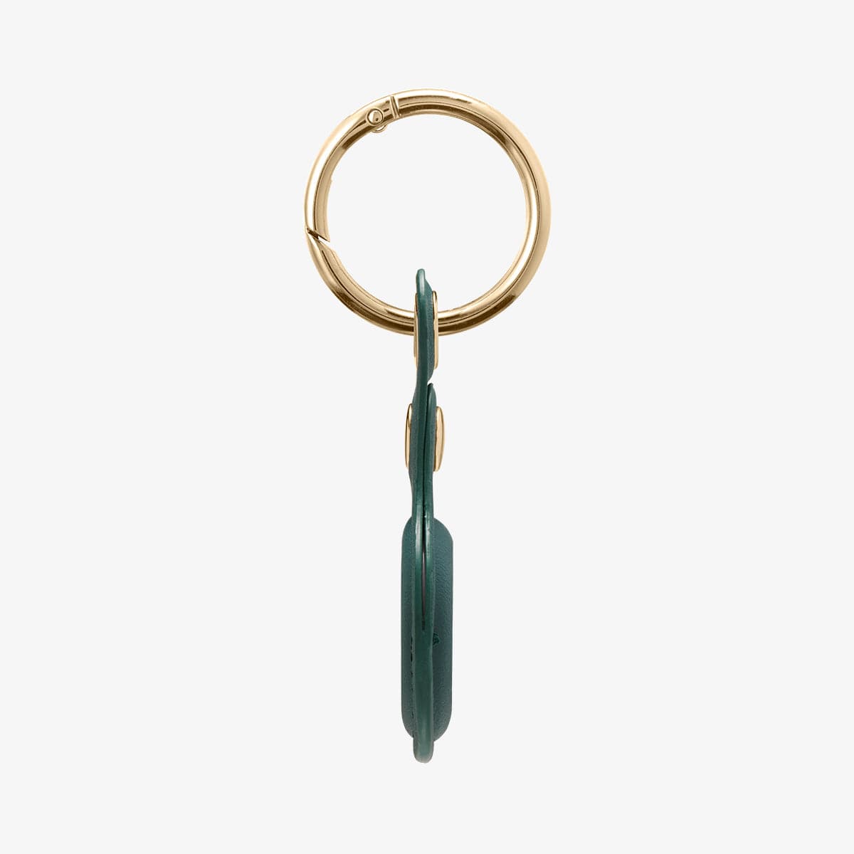 AHP03356 - AirTag Case Valentinus in midnight green showing the side with keyring