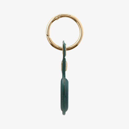 AHP03356 - AirTag Case Valentinus in midnight green showing the side with keyring