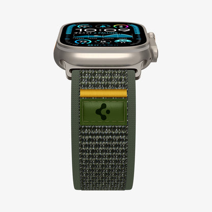 AMP09035 - Apple Watch 10 (46mm) Athlex Air in Active Green showing the partial front and partial side
