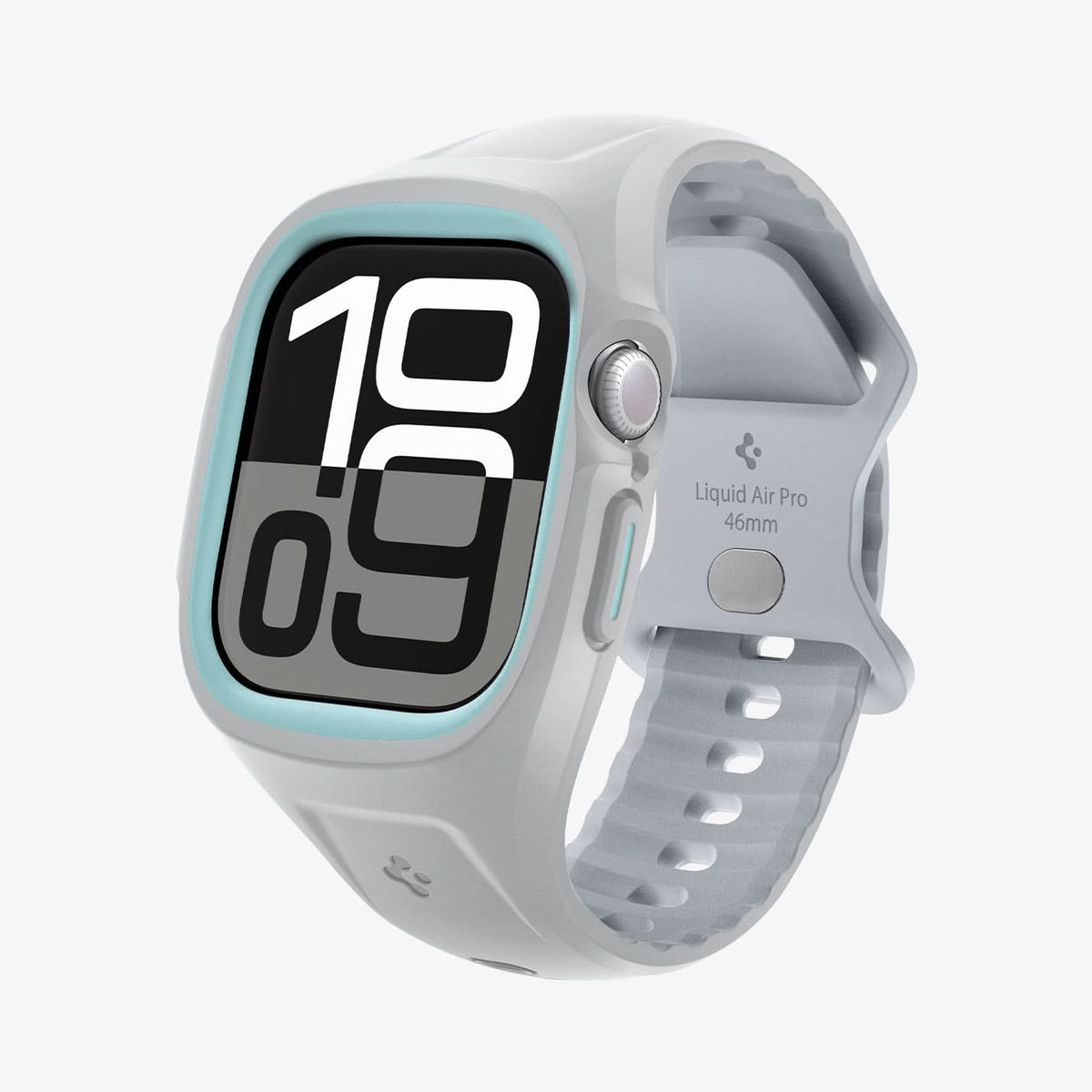 ACS09318 - Apple Watch 10 (46mm) Case Liquid Air Pro in Gray showing the front, side and inner bottom