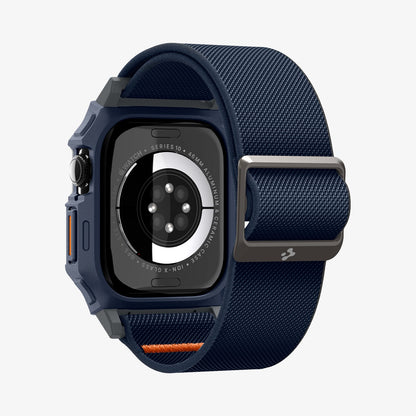ACS08925 - Apple Watch 10 (46mm) Case Lite Fit Pro in Navy Blue showing the back, inner and back bottom