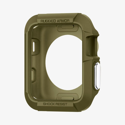 059CS26012 - Apple Watch Series (Apple Watch (42mm)) Case Rugged Armor in olive green showing the inside and side of case
