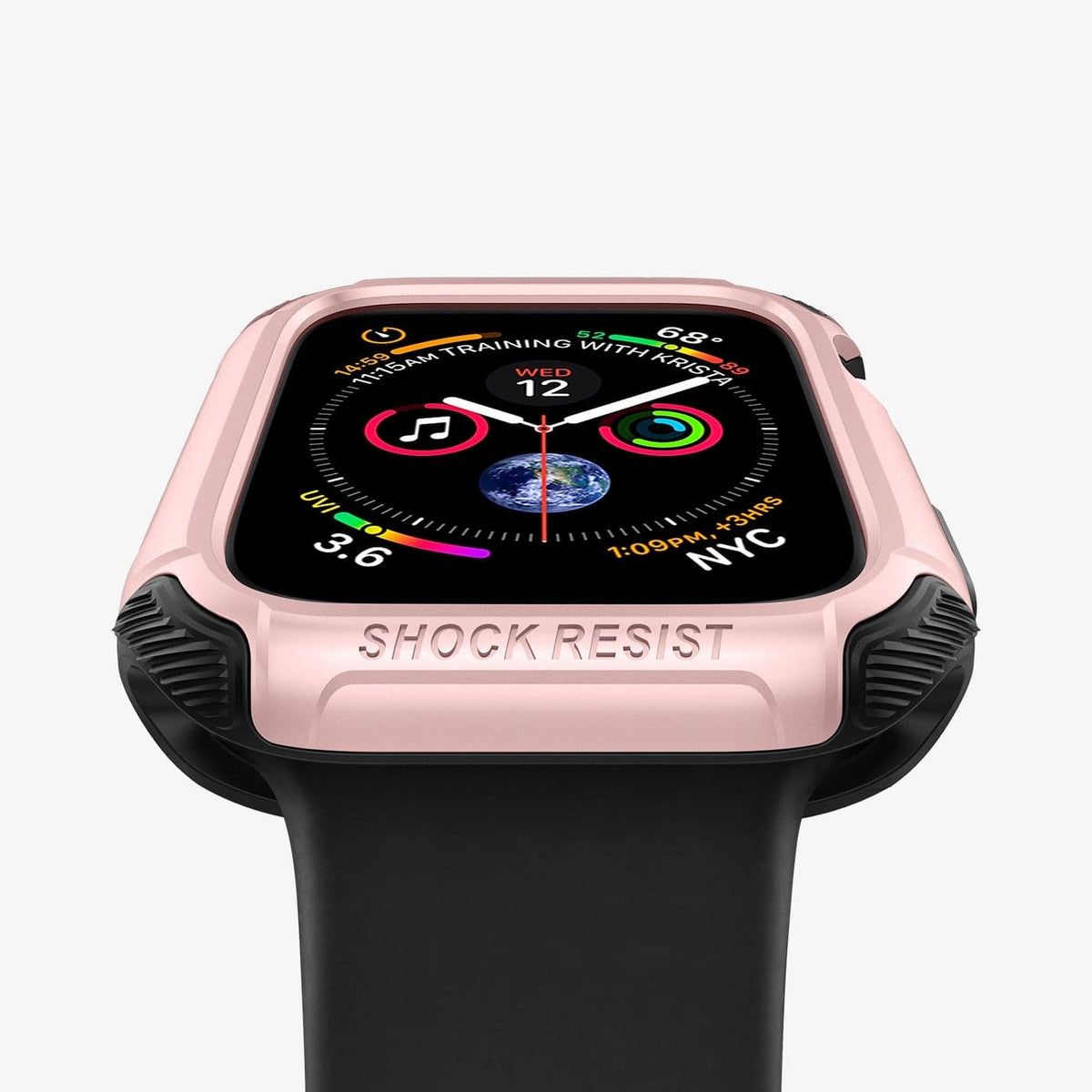 062CS24479 - Apple Watch Series (44mm) Case Tough Armor in rose gold showing the front and bottom