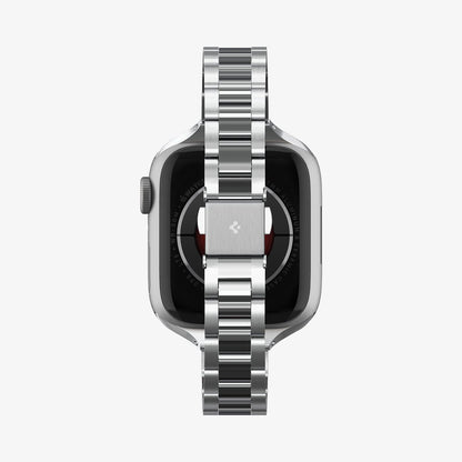 AMP06357 - Apple Watch (41mm) Modern Fit 316L Band in Silver showing the partial back and bottom of the strap