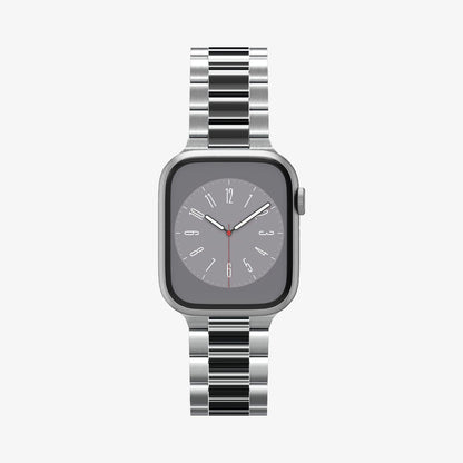 AMP06356 - Apple Watch Series (Apple Watch (49mm)/Apple Watch (45mm)/Apple Watch (42mm)) Watch Band Modern Fit 316L in silver showing the front