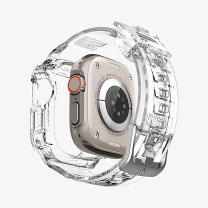 ACS05461 - Apple Watch Series (Apple Watch (49mm)) in crystal clear showing the back with watch face hovering away from band