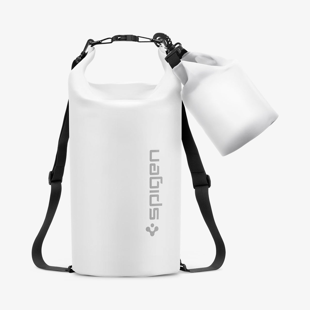 AMP06026 - AquaShield Waterproof Bag A630 in Snow White showing the front of larger bag with smaller bag attached to it