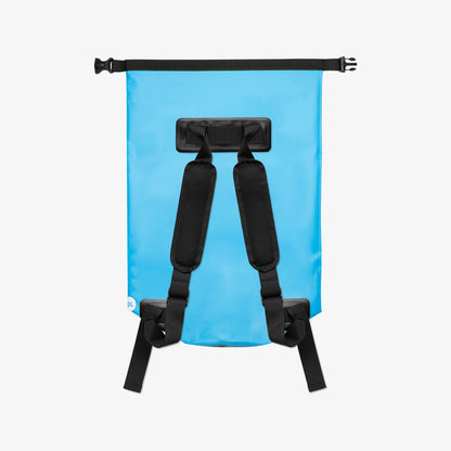 AMP07229 - AquaShield Waterproof Bag A631 in Sea Blue showing the back, double shoulder strap flipped