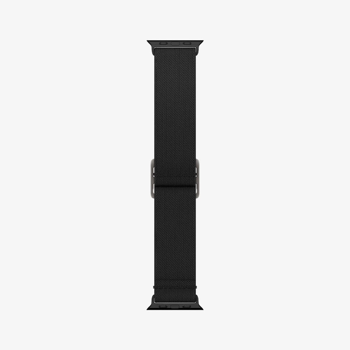 AMP02290 - Apple Watch Series (Apple Watch (41mm)/Apple Watch (38mm)) Watch Band Lite Fit in black showing the watch band laid out flat