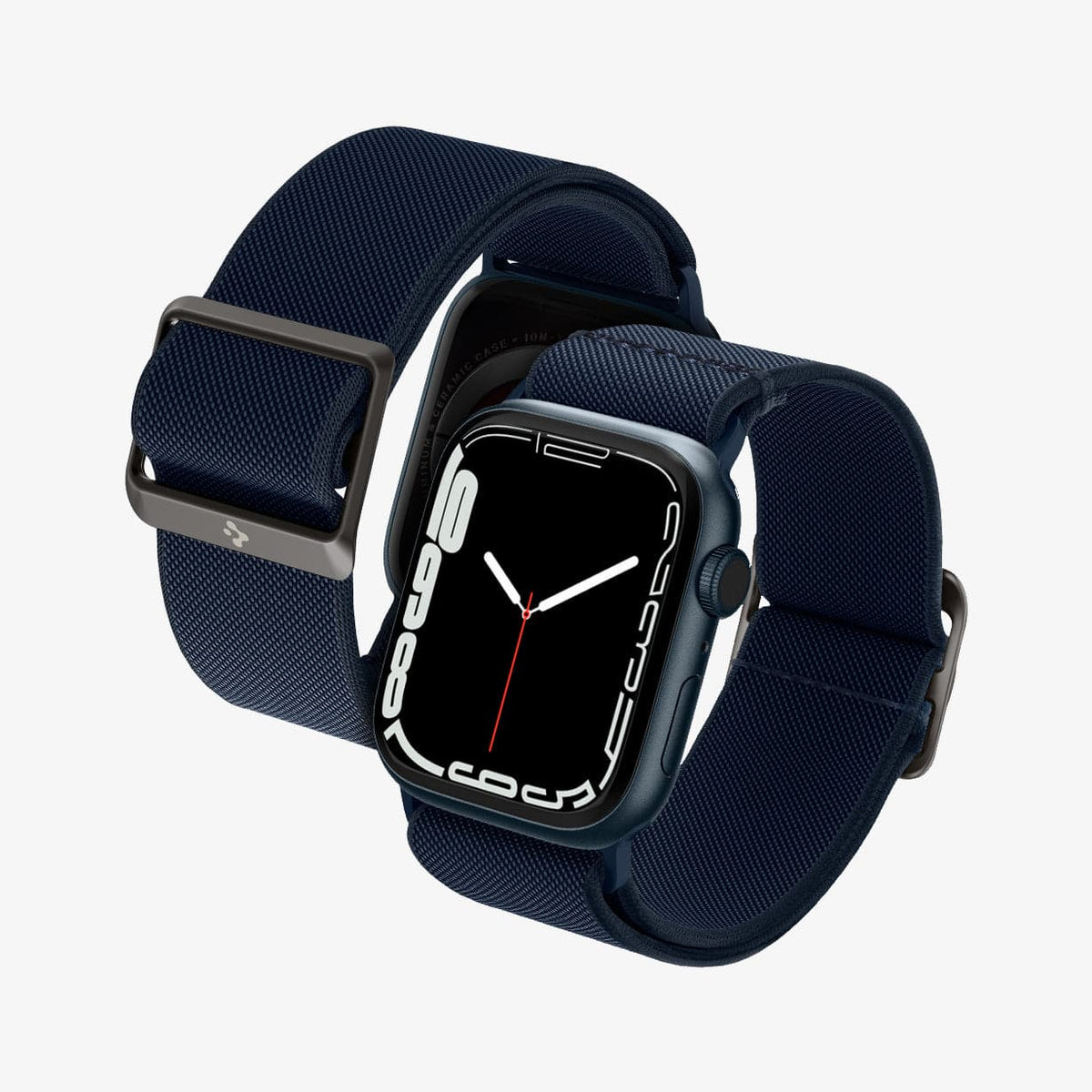 AMP02291 - Apple Watch Series (Apple Watch (41mm)/Apple Watch (38mm)) Watch Band Lite Fit in navy showing the back and front
