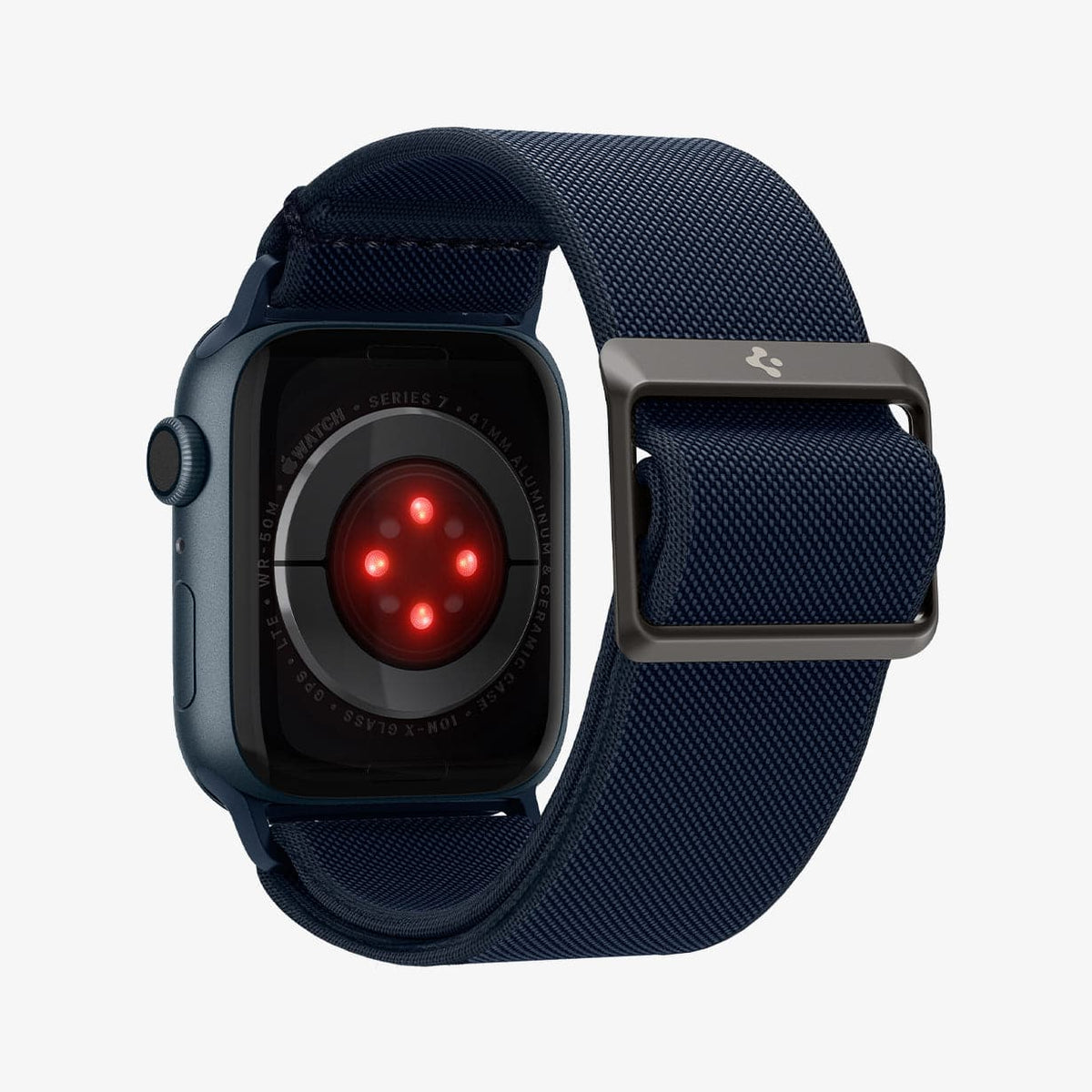AMP02291 - Apple Watch Series (Apple Watch (41mm)/Apple Watch (38mm)) Watch Band Lite Fit in navy showing the back