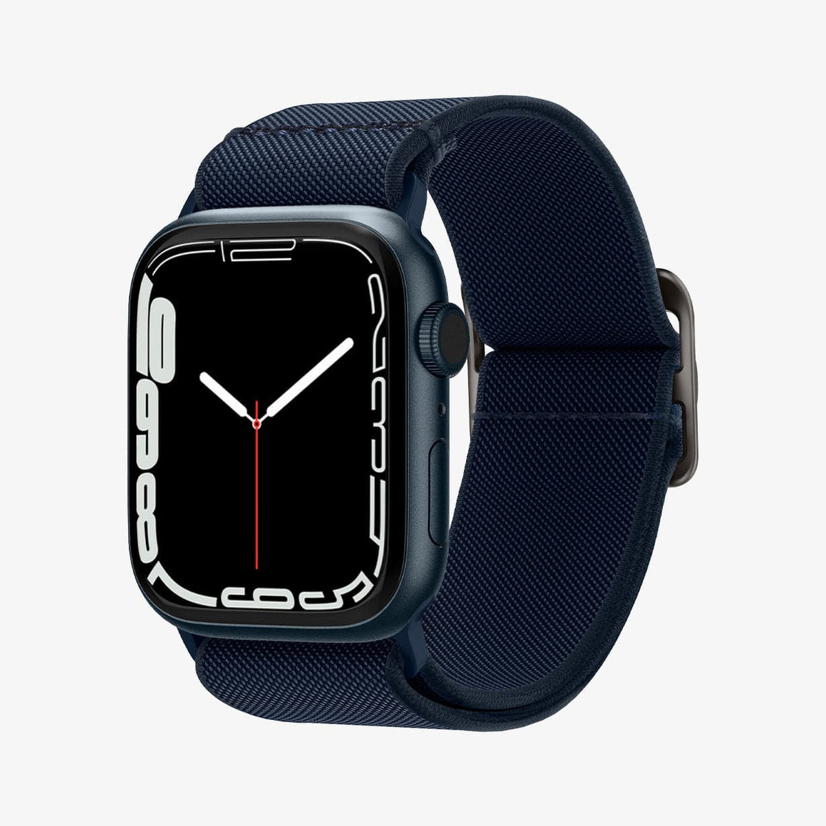 AMP02291 - Apple Watch Series (Apple Watch (41mm)/Apple Watch (38mm)) Watch Band Lite Fit in navy showing the front and inside of band