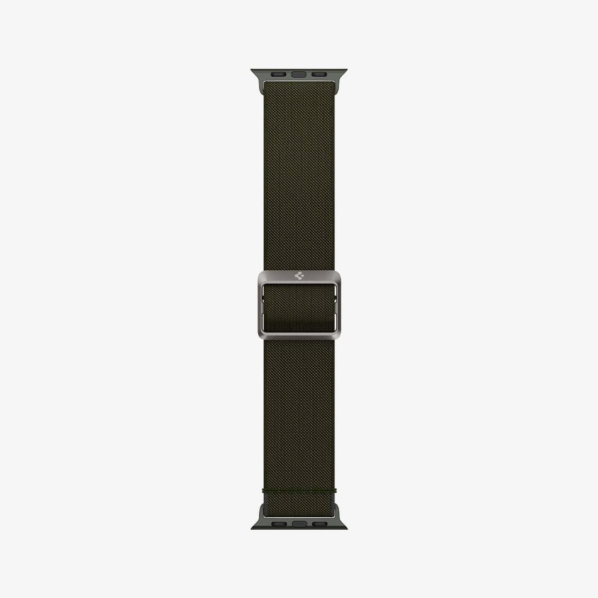 AMP02288 - Apple Watch Series (Apple Watch (49mm)/Apple Watch (45mm)/Apple Watch (42mm)) Watch Band Lite Fit in khaki showing the watch band laid out flat