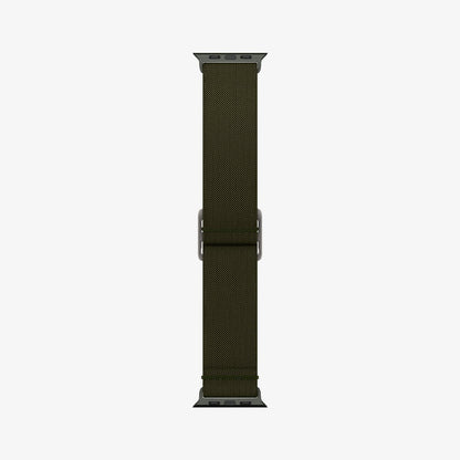 AMP02288 - Apple Watch Series (Apple Watch (49mm)/Apple Watch (45mm)/Apple Watch (42mm)) Watch Band Lite Fit in khaki showing the watch band laid out flat