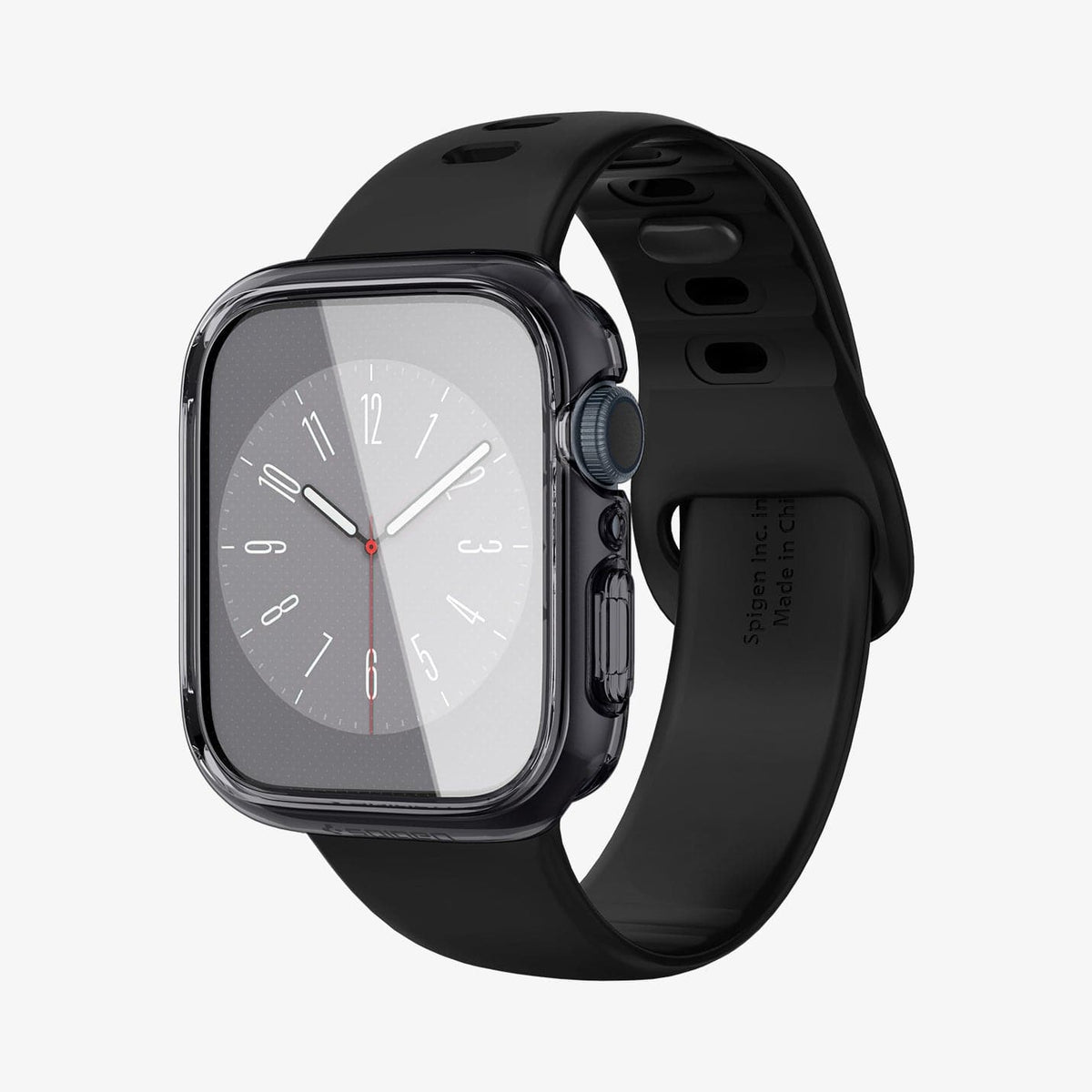 ACS04189 - Apple Watch Series (41mm) Case Ultra Hybrid in space crystal showing the front and inside of band