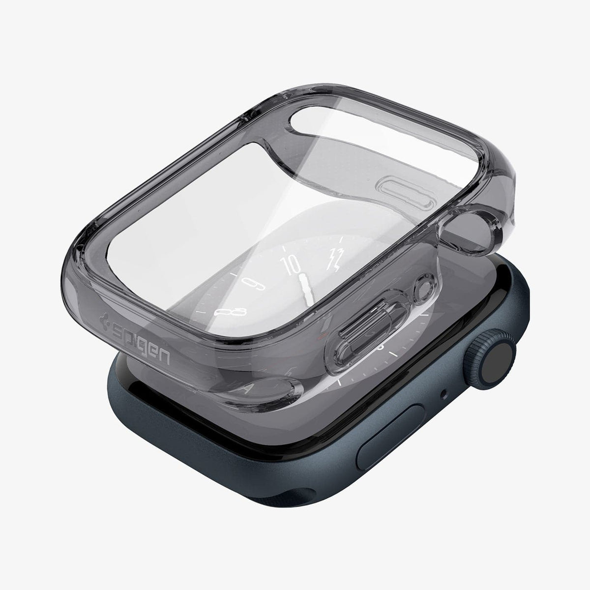 ACS04189 - Apple Watch Series (41mm) Case Ultra Hybrid in space crystal showing the case hovering above the watch face