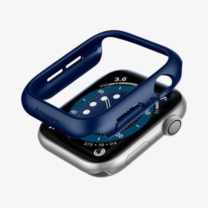 ACS02226 - Apple Watch Series (Apple Watch (40mm)) Case Thin Fit in metallic blue showing the case hovering above the watch face