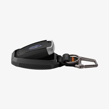 ACS09430 - Ford Key Fob Cover | FK100 in Matte Black showing the key fob partially inserted inside the cover