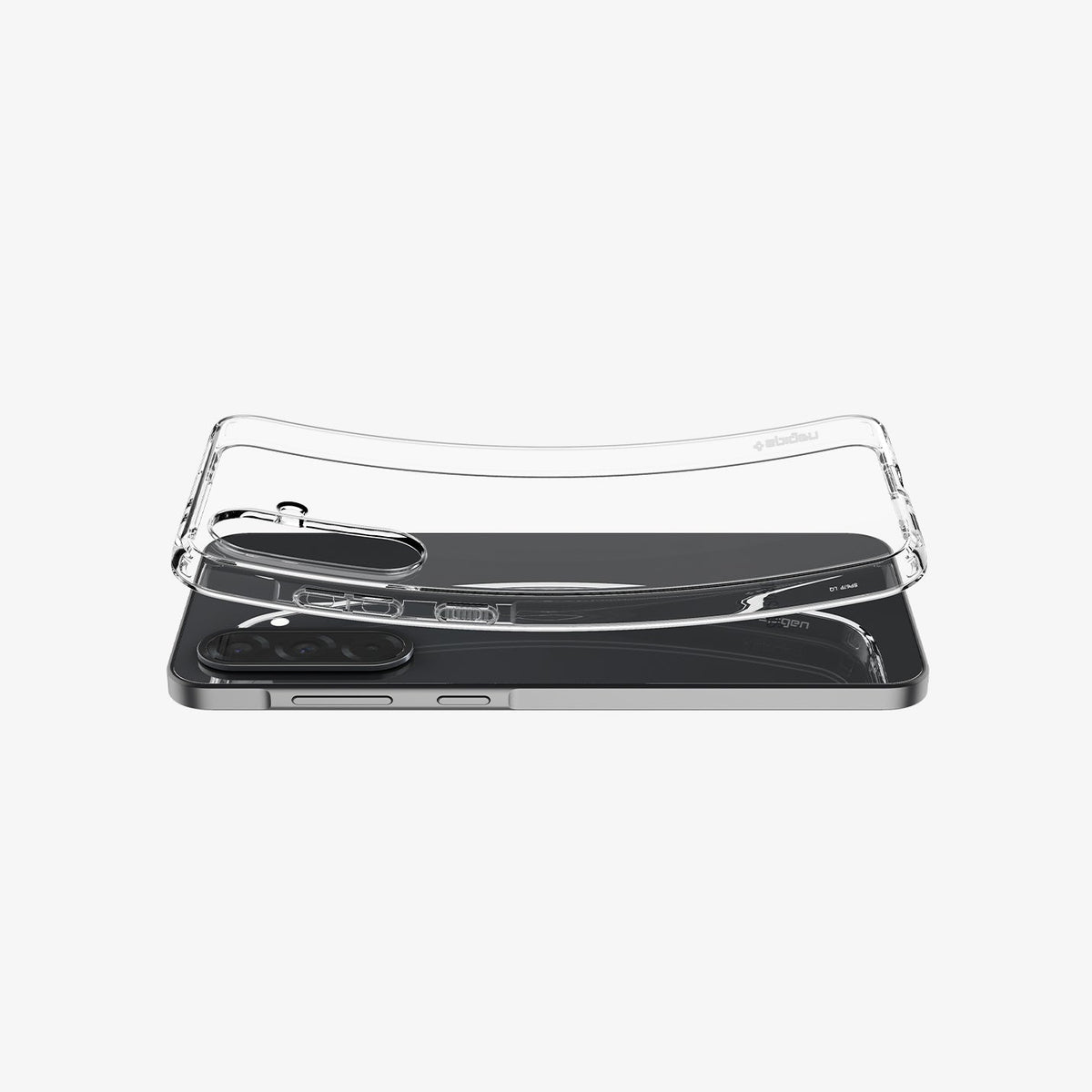 ACS09167 - Galaxy A36 5G Case Liquid Crystal in Crystal Clear showing the back, partial side hovering above the case