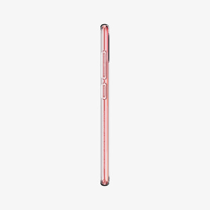 ACS00564 - Galaxy A51 Case Liquid Crystal in Crystal Clear showing the side with side buttons