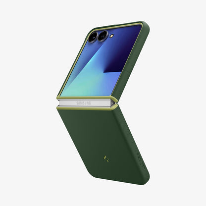 ACS11159 - Galaxy Z Flip 7 Nano Pop (MagFit) in Avo Green showing the back and side