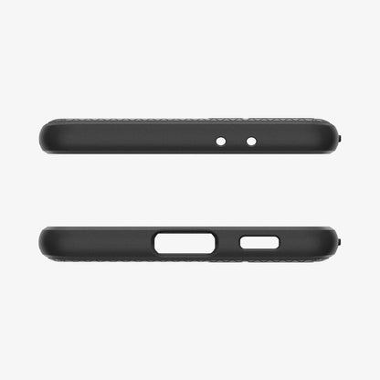 ACS02422 - Galaxy S21 Liquid Air Case in matte black showing the top and bottom