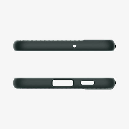 ACS04386 - Galaxy S22 5G Case Liquid Air in abyss green showing the top and bottom with precise cutouts