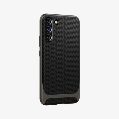 ACS03993 - Galaxy S22 5G Case Neo Hybrid in gunmetal showing the back and partial side