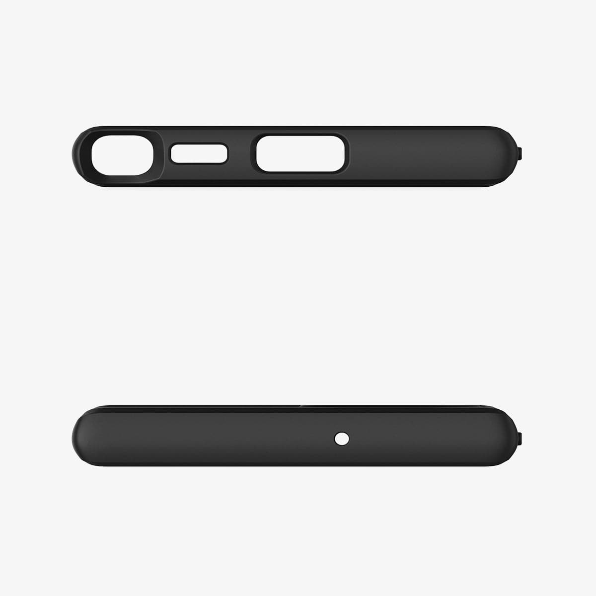 ACS03919 - Galaxy S22 Ultra 5G Case Ultra Hybrid in matte black showing the top and bottom with precise cutouts