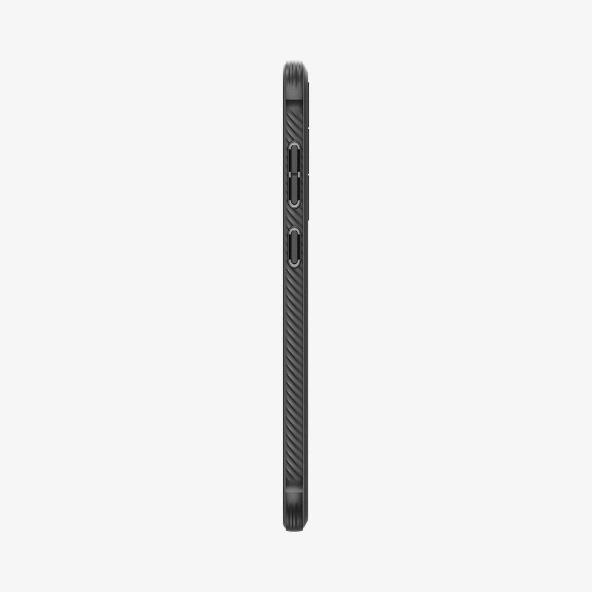 ACS05665 - Galaxy S23 Plus Case Rugged Armor in matte black showing the side with volume controls