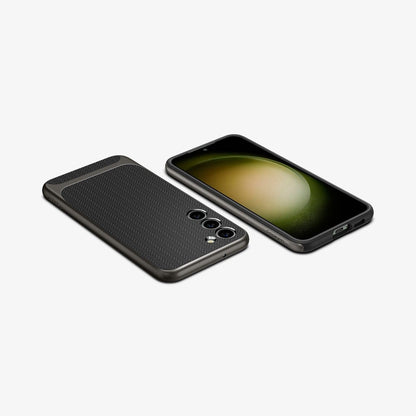 ACS05675 - Galaxy S23 Plus Case Neo Hybrid in gunmetal showing the front, back, sides, top and bottom