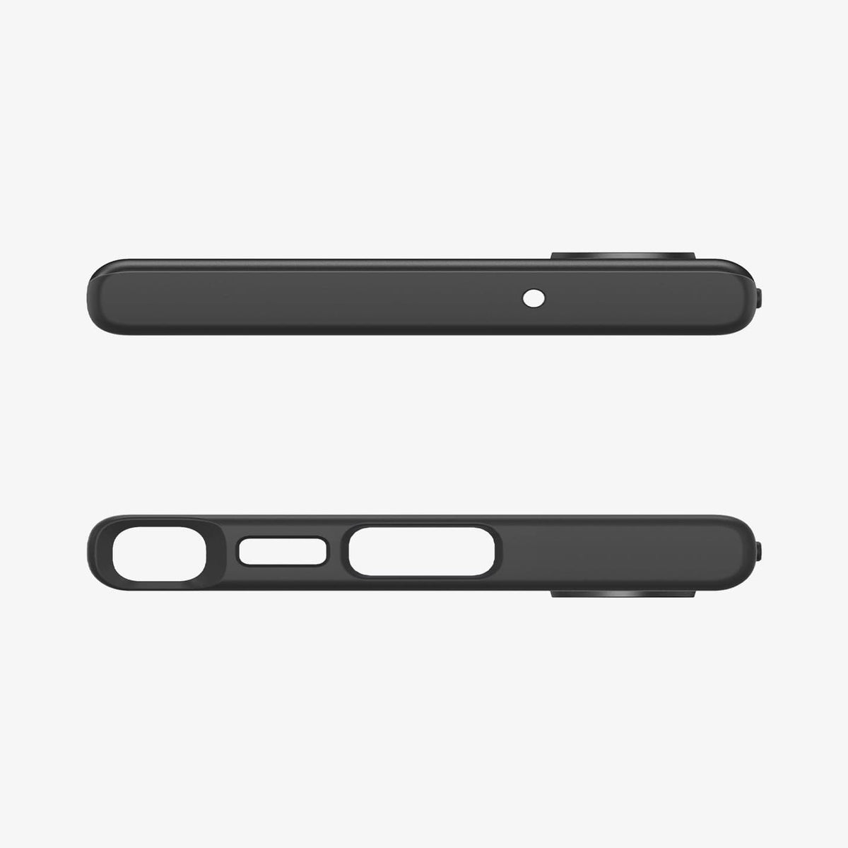 ACS05609 - Galaxy S23 Ultra Case Thin Fit in black showing the top and bottom with precise cutouts